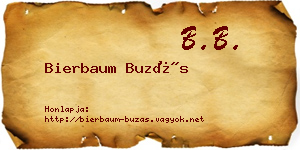 Bierbaum Buzás névjegykártya